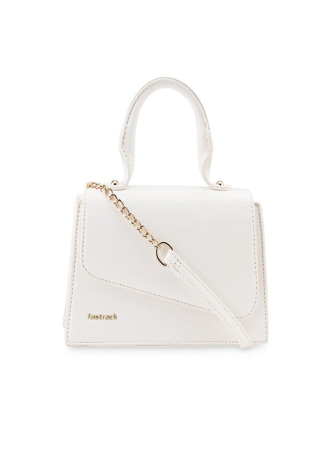 Fastrack Lil’Spark Sling | White Faux-Leather Women’s Handbag | Sling with Fixed Handle & Detachable Strap for Casual & Party Carry - Image 1